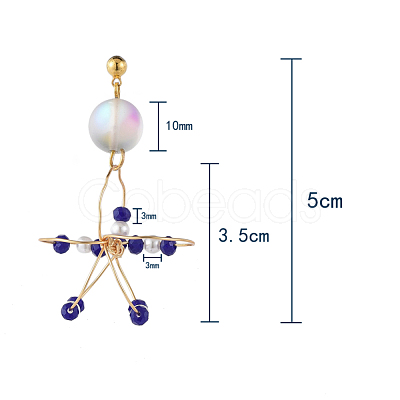 Dangle Stud Earrings EJEW-JE03694-1