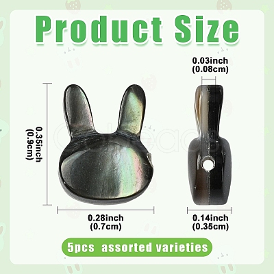 5Pcs Natural Black Lip Shell Beads SHEL-YW0001-22-1