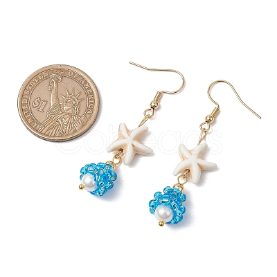 Shell Glass Dangle Earrings EJEW-MZ00424-04-1