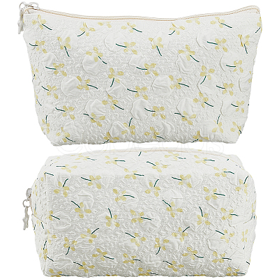 2Pcs 2 Styles Portable Travel Polyester Cosmetic Zipper Storage Clutch Bags ABAG-CY0001-01D-1