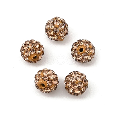 Polymer Clay Rhinestone Beads RB-H284-6MM-Half-246-1