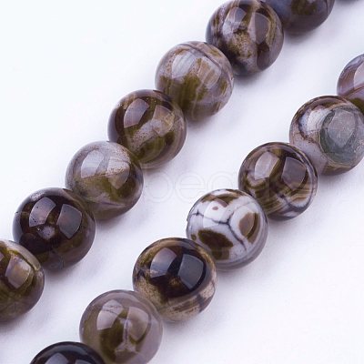 Natural Agate Bead Strands X-G-P289-02D-8mm-1