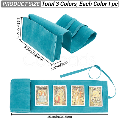3Pcs 3 Colors Double-Sided Velvet Tarot Cards Storage Bags ABAG-CN0001-04-1