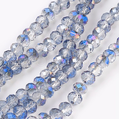 Electroplate Glass Beads Strands GLAA-K027-HR-B04-1
