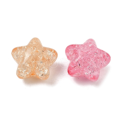 Transparent Crackle Acrylic Beads OACR-B031-08-1