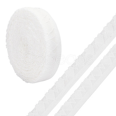 10 Yards Elastic Heart Lace Band SRIB-WH0011-175-1