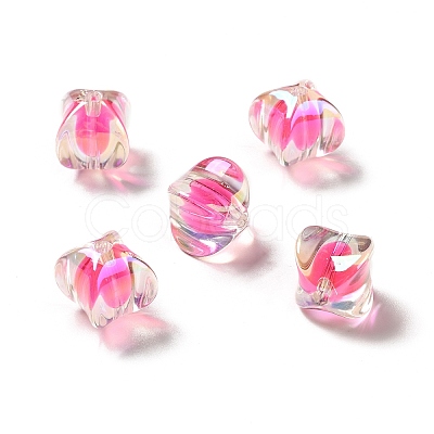 Two Tone UV Plating Rainbow Iridescent Acrylic Beads TACR-D010-04A-1