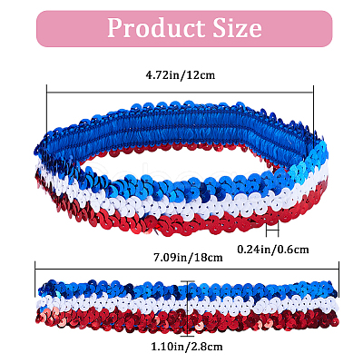 10Pcs Wide Stretch Sparkling Headband MRMJ-GF0001-45B-1