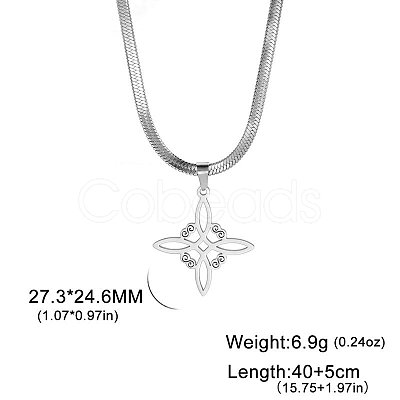 Witch Knot 304 Stainless Steel Hollow Pendant Necklaces for Women FS-WGCB0A9-06-1