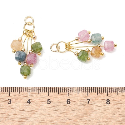Natural Multicolor Tourmaline Pendants X-PALLOY-JF05436-1
