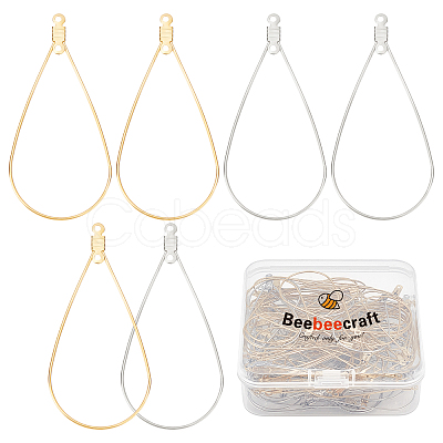 100Pcs 2 Color 304 Stainless Steel Wire Pendants STAS-BBC0001-05-1