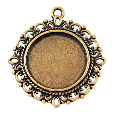 Zinc Alloy Pendant Settings for Cabochon & Rhinestone LS-PALLOY-A15290-AG-LF-1