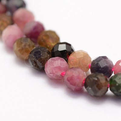 Natural Multicolor Tourmaline Beads Strands LS-G-F460-31-1
