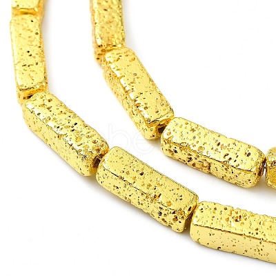 Electroplated Natural Lava Rock Beads Strands G-I360-K03-01-1