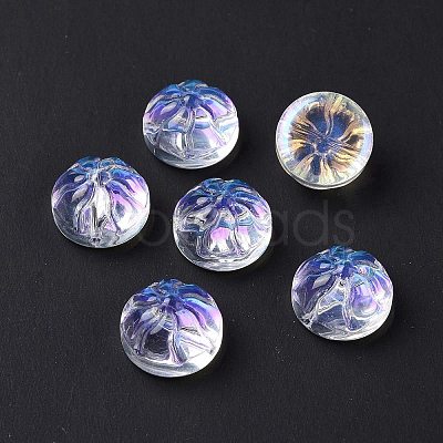 Transparent Spray Painted Glass Beads GLAA-I050-09I-1
