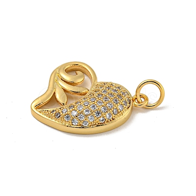 Brass Micro Pave Cubic Zirconia Pendants KK-N254-136C-G-1