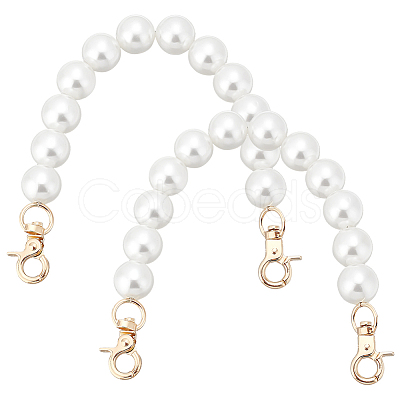 Plastic Imitation Pearl Beaded Bag Handles FIND-PH0009-45-1