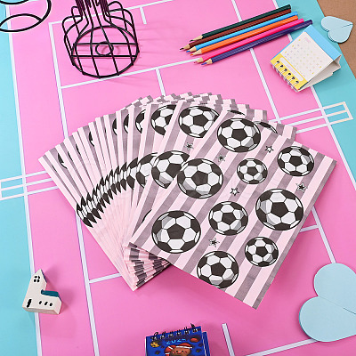 15Pcs Football Print Paper Cady Bags ABAG-TA0002-33A-1