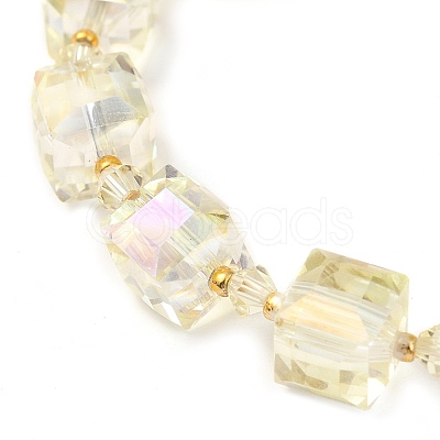 Electroplate Glass Beaded Stretch Bracelet Sets for Women BJEW-JB11213-1