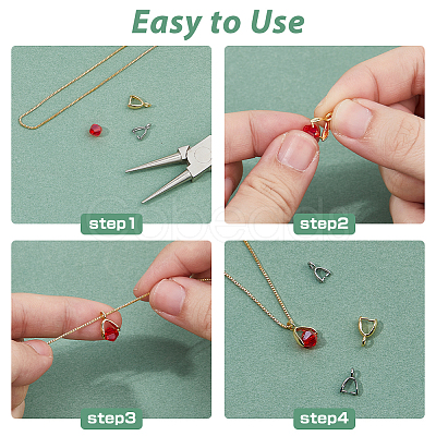 90Pcs 6 Style Rack Plating Brass Ice Pick Pinch Bails KK-DC0004-41-1