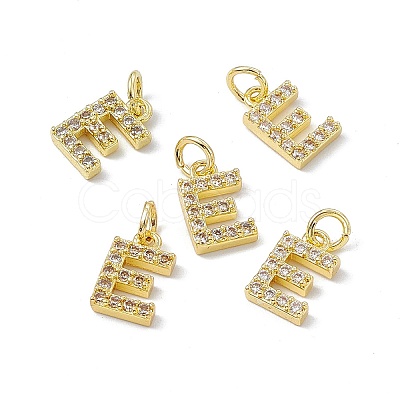 Real 18K Gold Plated Brass Micro Pave Clear Cubic Zirconia Charms KK-E068-VB452-E-1