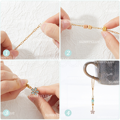 DIY Flower & Letter Alloy Enamel Cup Charms Pendant Decorations Making Kit DIY-SC0025-72-1