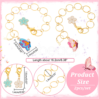 Brass Ring Knitting Row Counter Chains HJEW-NB00116-1