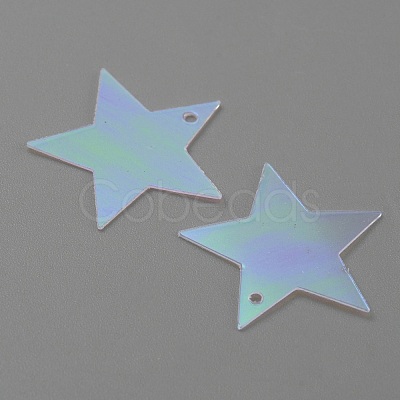 Rainbow Iridescent PVC Paillette/Sequins Pendants KY-WH0046-100F-1