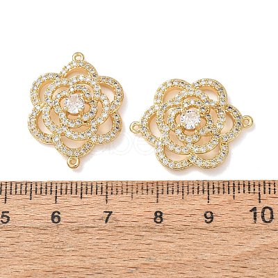 Brass Micro Pave Clear Cubic Zirconia Connector Charms CU-CBA4579-05G-E-1