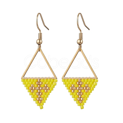 Handmade Glass Seed Beads Dangle Earrings EJEW-MZ00542-01-1