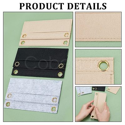 6Pcs 3 Colors Wool Felt Purse Organizer Insert FIND-CN0001-08-1