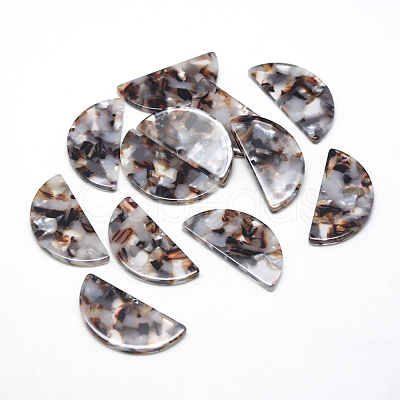 Cellulose Acetate(Resin) Semi Circle Pendants LS-KY-S111B-A320-1