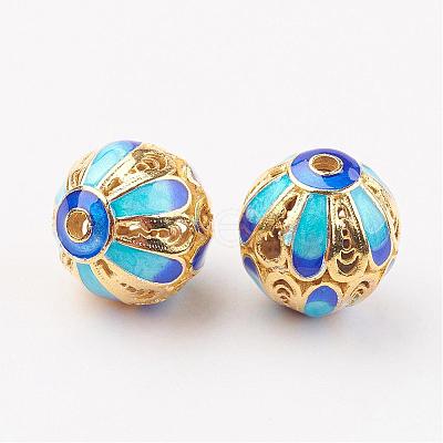 Brass Enamel Beads KK-P091-03-1