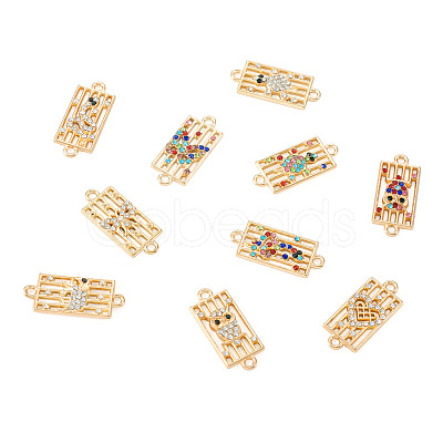 40Pcs 10 Styles Alloy Rhinestone Connector Charms FIND-TA0002-01-1