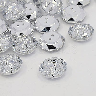 Acrylic Rhinestone Buttons X-BUTT-J003-01-1