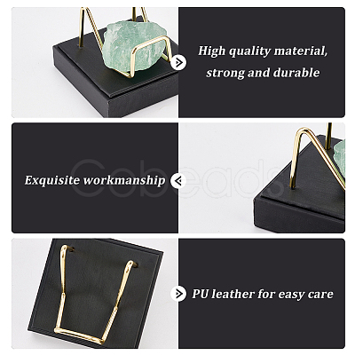 Square PU Leather Mineral Crystal Display Stands AJEW-WH0342-65B-1