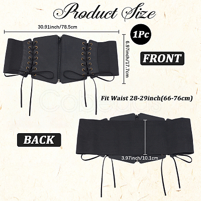 1Pc Imitation Leather Elastic Belts for Women AJEW-CL0002-90-1