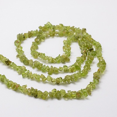 Grade A Natural Peridot Chip Bead Strands X-G-M298-05-1