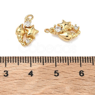 Brass Micro Pave Cubic Zirconia Pendants KK-A291-29G-1