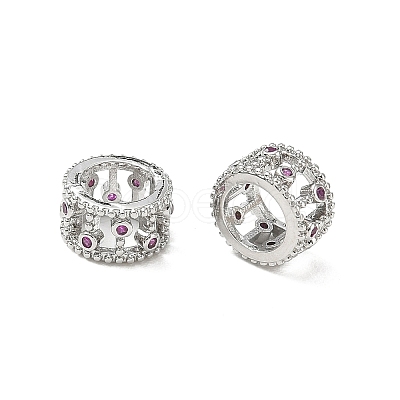 Brass Micro Pave Medium Orchid Cubic Zirconia Beads CU-CBA42CA-08P-1