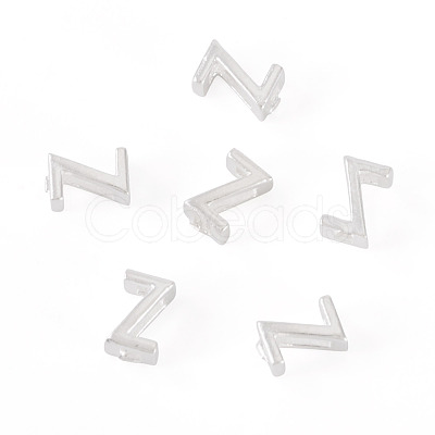6Pcs 925 Sterling Silver Hollow Initial Beads STER-TA0001-53Z-1