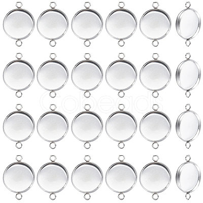 100Pcs 304 Stainless Steel Cabochon Connector Settings STAS-CN0001-81-1