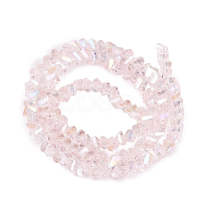 Electroplate Transparent Glass Beads Strands EGLA-Q139-01A-A07-1