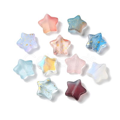 Transparent Smooth and Frosted Glass Beads GLAA-O023-19-1