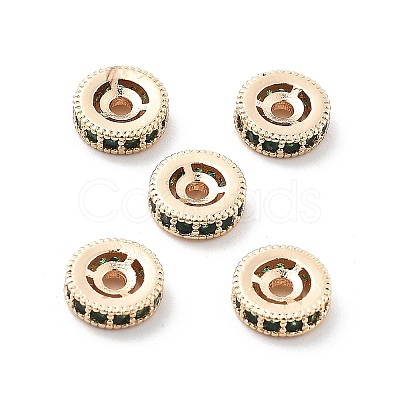 Brass Micro Pave Cubic Zirconia Beads KK-R216-10B-KCG03-1