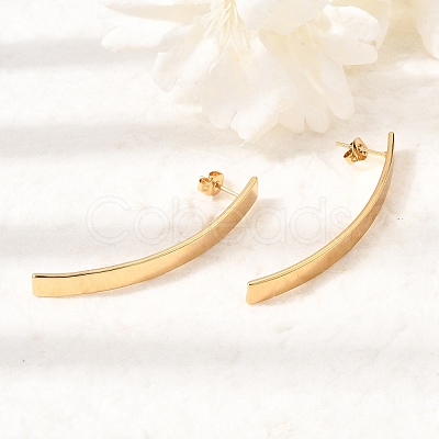 201 Stainless Steel Stud Earrings SA-CBA4A0D-09G-1