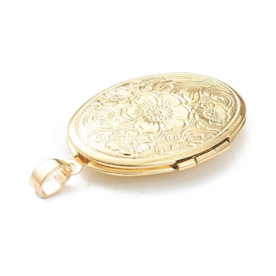 Brass Locket Pendants X-KK-P199-09G-1