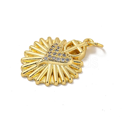 Brass Micro Pave Cubic Zirconia Pendants KK-N254-136E-G-1