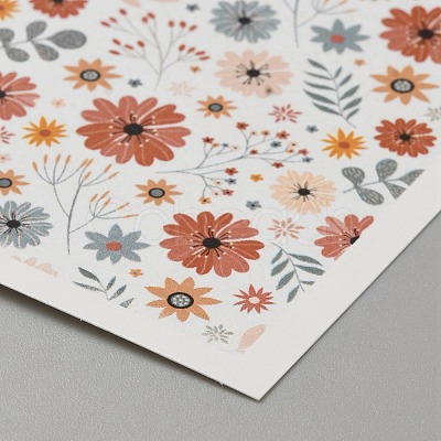 Flower Pattern Polymer Clay Water Transfer Paper DIY-WH0568-73G-1