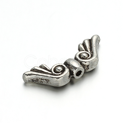 Wing Tibetan Style Alloy Beads TIBEB-ZN-9164-AS-RS-1